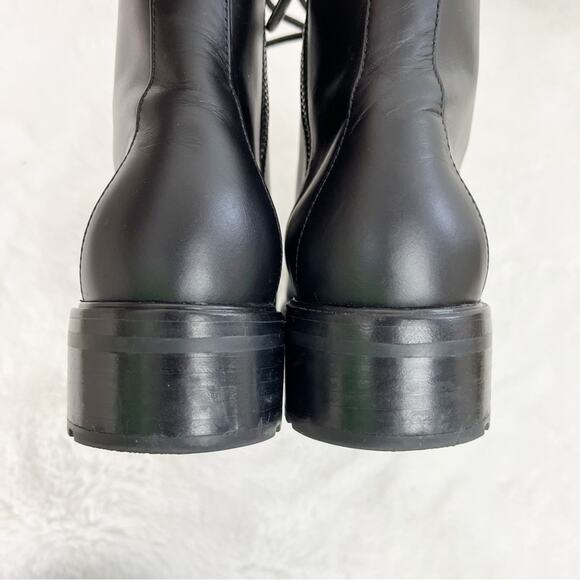 Everlane Women’s The Modern Utility Black Leather Lace Up Ankle Moto Boots 9 - Picture 8 of 15